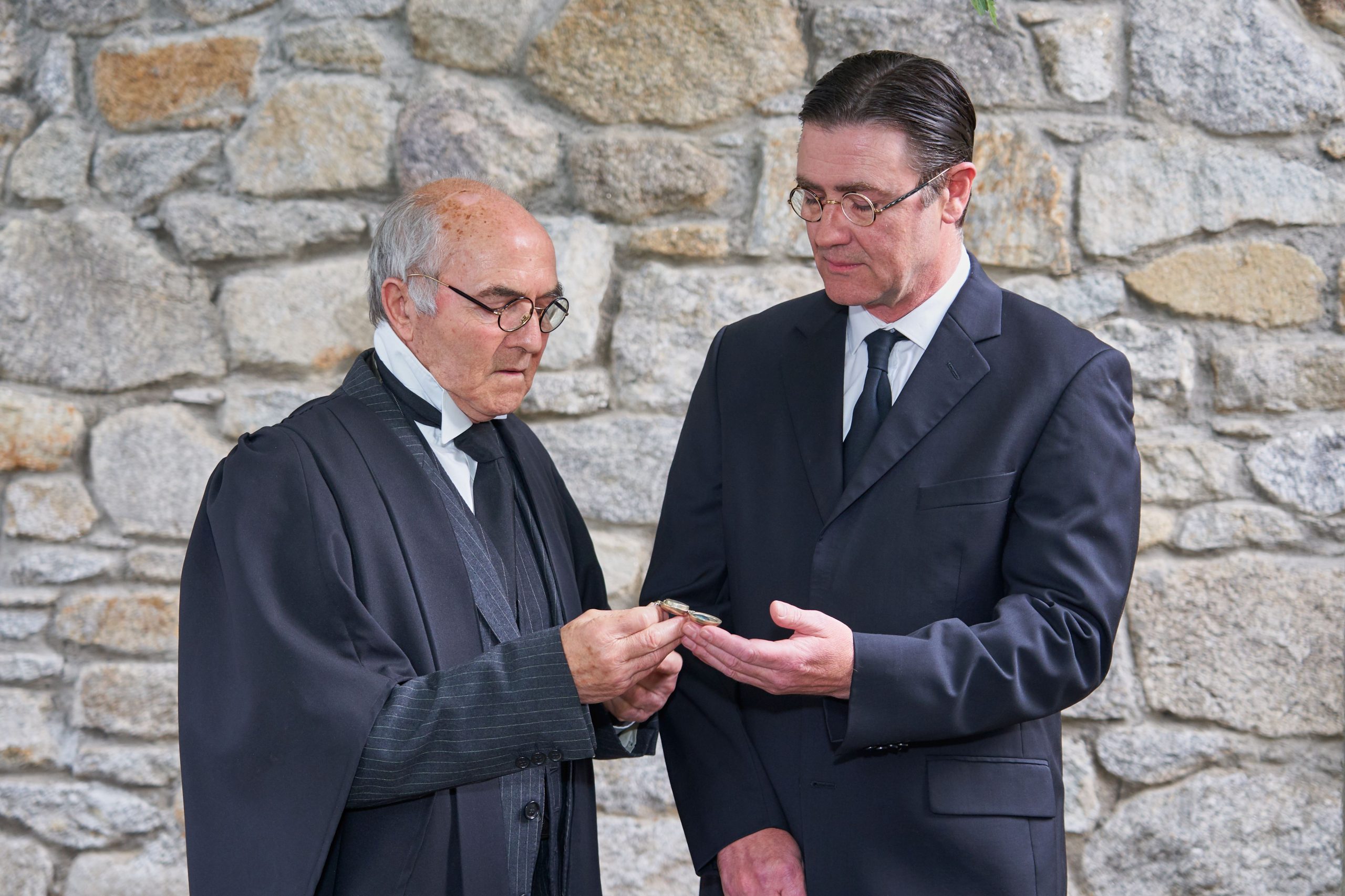 Actors at Dalkey Castle, Dublin, Ireland playing James Joyce in Ulysses for Bloomsday. Rejoice in Joyce