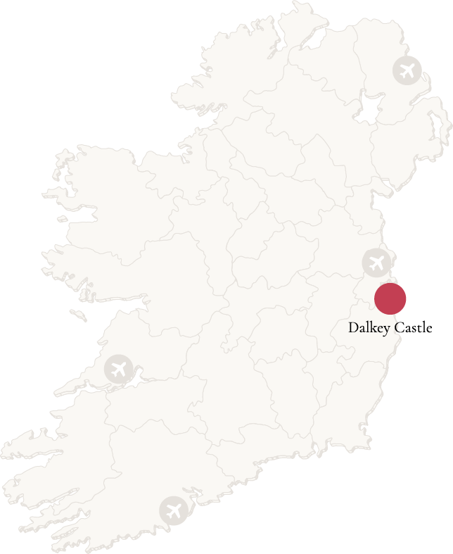 map of ireland with dalkey location as map marker