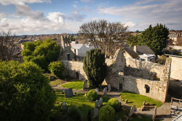 View of the 10th Century St.Begnet's Church Graveyard at Dalkey Castle & Heritage Centre, Dalkey, Dublin, Ireland