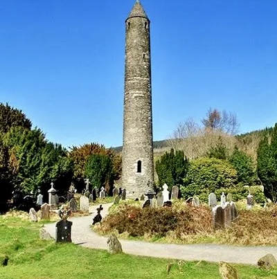 Round tower at Glendalough near Dalkey