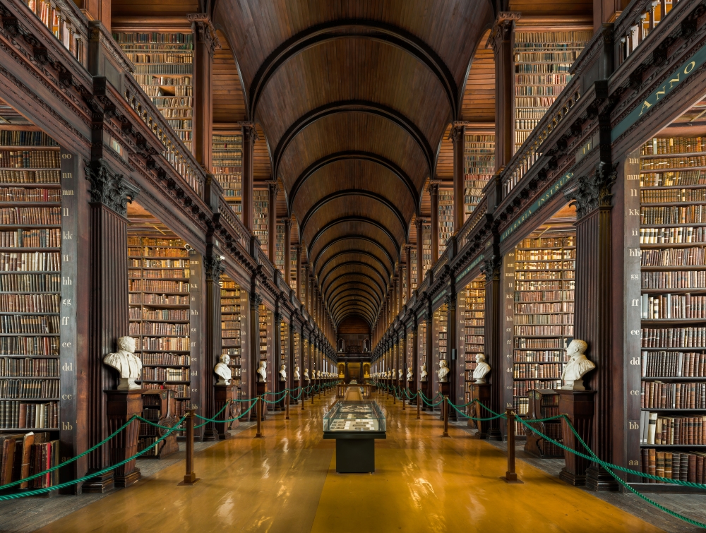 Book of Kells and Trinity College Dublin library. Top tourist attraction in Dublin alongside Dalkey Castle & Heritage Centre Photo by DAVID ILIFF. License: CC BY-SA 3.0