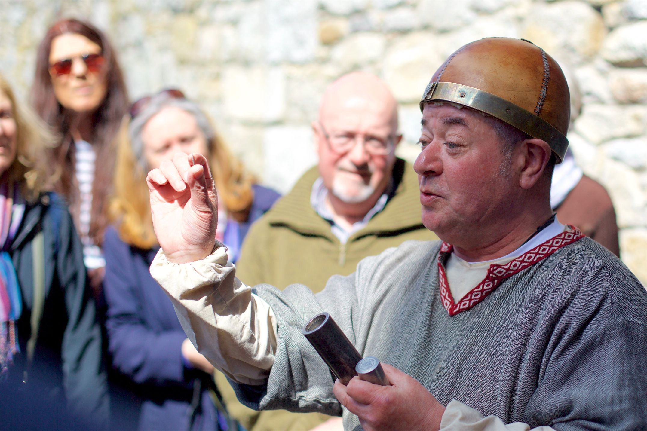 Viking coin minter at Dalkey Castle heritage week events, Dublin, Ireland